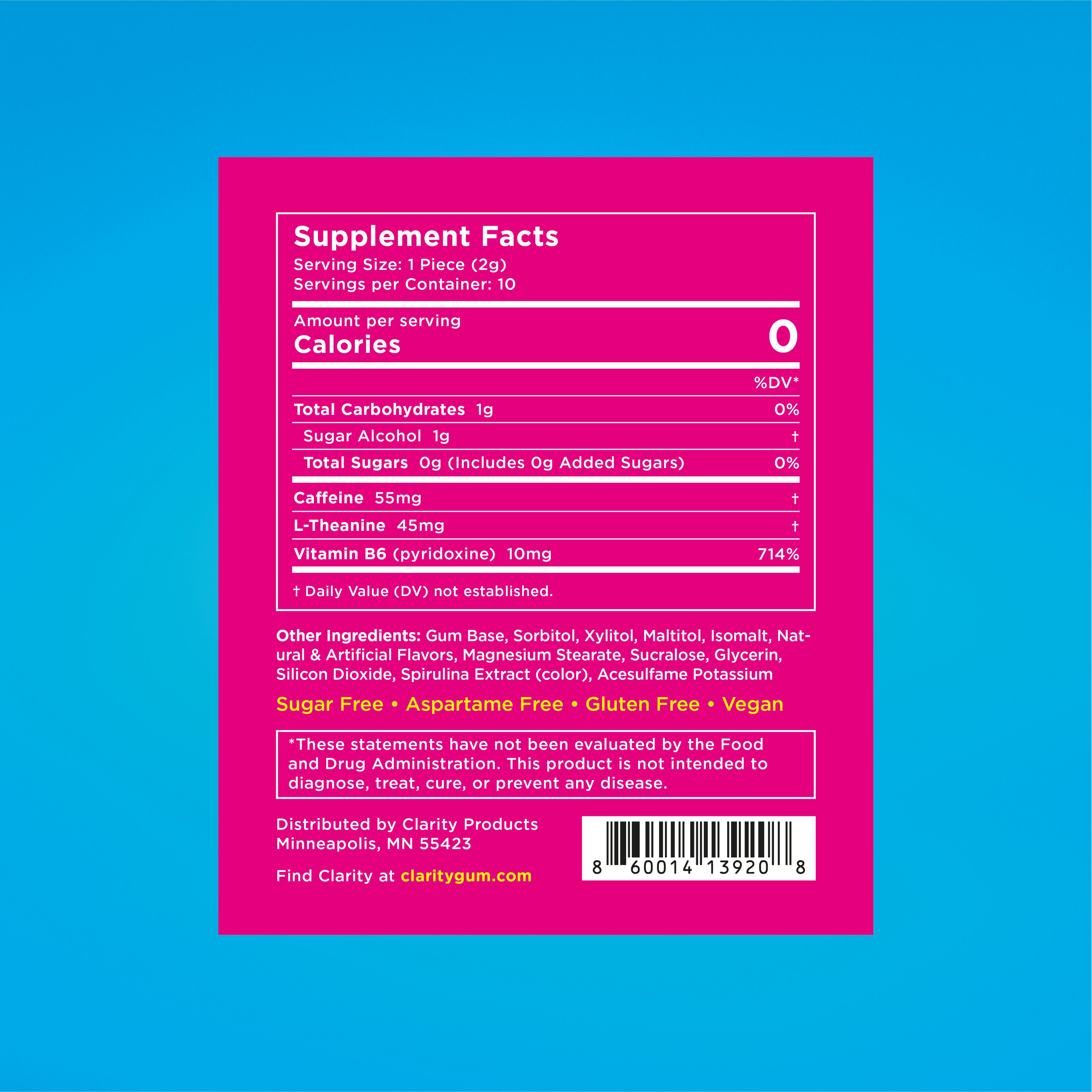 Clarity Gum – Pure Mint (60 Pieces)